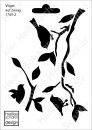 Schablone-Stencil A6 244-1769-2 - Vögel auf Zweig